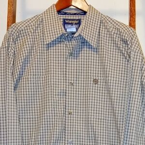 Wrangler George Strait Cowboy Men's Brown And Tan  Checkered Shirt XXL